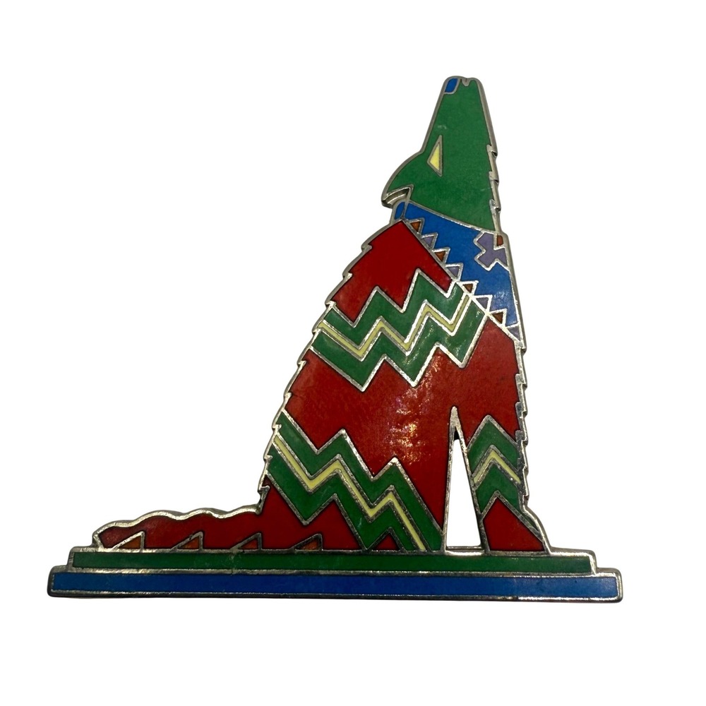 Artwear Concept Wolf Brooch Los Angeles Enamel Southwestern Pin